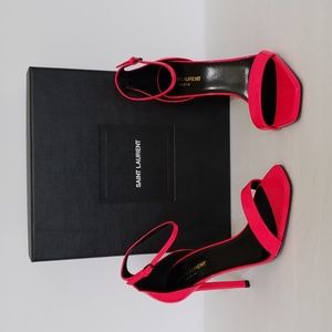 Saint Laurent Amber Neon Leather Sandals